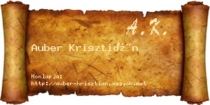 Auber Krisztián névjegykártya